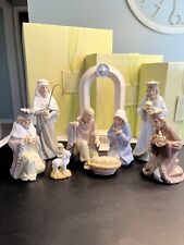 NIB Hallmark 10pc Large Porcelain Nativity Set Religious Christmas picture