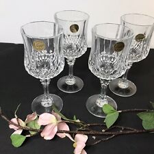 NEW Cristal d'Arques Set of 4 Cut Crystal Wine Goblets Glasses 6 oz FRANCE picture