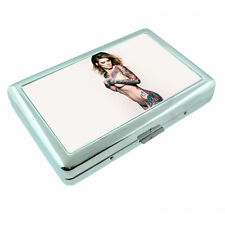 Tattoo Pin Up Girls D20 Silver Metal Cigarette Case RFID Protection Wallet picture
