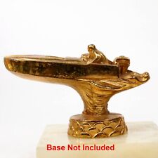 Vintage 1961 Hydrofoil Speed Boat Race Trophy Topper Cup Gold Tone Metal NO BASE picture