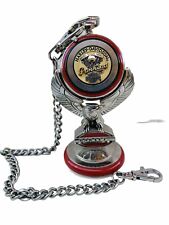 Franklin Mint Harley Davidson Panhead Pocket Watch Stand Chain Collectable picture
