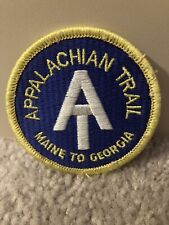 Appalachian Trail- Maine to Georgia AT -Blue Yellow Round Embroidered Patch-NEW picture