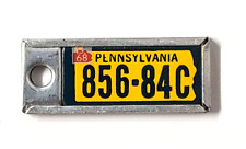 Vintage 1968 PA Pennsylvania Disabled Vets Mini Key Chain License Plate Tag picture