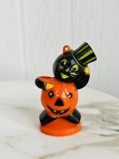 Vintage Rosbro Plastic Halloween Top Hat Black Cat JOL Candy Container  picture