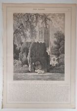 1876 Victorian Printed Art Engraving, Entry, Canterbury Cathedral - Bellows Kent picture
