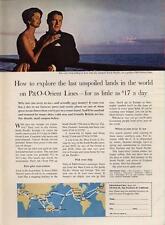 1962 P & O PRINT AD Orient Line Couple on Cruise Ship Great detailed vintage ad picture