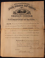 Original 1882 Ohio Governor Charles Foster Signed Document picture