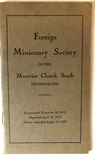 WINSTON-SALEM N. C. 1938 By-Laws Foreign Missionary Society of Moravian Church picture