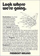 1971 PIEDMONT Airlines BOEING 737-200 FANJETS ad advert ROUTE MAP picture