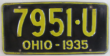 1935 Ohio car license plate NICE ORIGINAL PAINT picture
