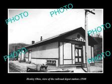 OLD LARGE HISTORIC PHOTO OF HENLEY OHIO THE RAILROAD DEPOT STATION c1940 picture