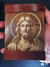 Jesus Christ - Laser Etch Art - Christian Home Decor  - Wood Jarrah - HolyHearth picture