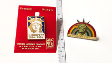 Lot of 2 Statue of Liberty pins centennial 100 years 1886-1986 rainbow picture