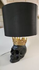 Bella Lux Black Skull & Gold Crown Lamp with Black Shade Gold Inside picture