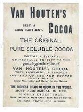 c1890 Victorian Trade Card Van Houten's Cocoa, Tea & Coffee picture