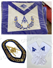 Masonic Regalia Blue Lodge Officer Senior Deacon Apron Chain Collar With Jewel picture