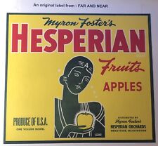Hesperian Brand Rare Apple Crate Label - Yellow Version picture