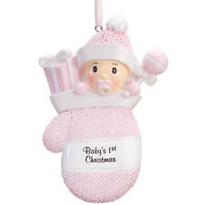 Baby's First Christmas Mitten Ornament Pink picture