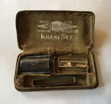 WWI Military Issue Gillette Khaki Set Property US Army Safety Razor picture