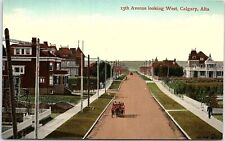 c1910 CALGARY ALBERTA CANADA 13th AVENUE LOOKING WEST STREET VIEW POSTCARD 43-50 picture