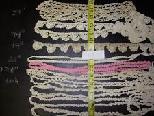 L3 -Antique Hand Crocheted Lace Cotton Primitive Crafts Doll picture