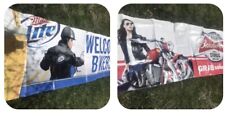 VTG 2(Two)Welcome Bikers Sturgis Giant Vinyl Banners 10' x 3' HTF OOP Rare picture