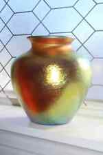 Large Antique Steuben Gold Aurene Glass Vase 8 1/4