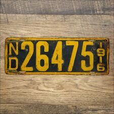 Original NORTH DAKOTA 1916 License Plate - 26475 - Good Condition picture