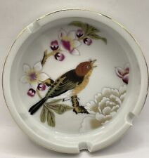 Vintage Shafford Chinese Garden Ashtray Gold Trim Japan Cherry Blossoms Bird picture