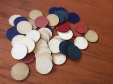 Vintage Lot of 45 poker chips 1940s Fleur de lis red blue white patriotic colors picture