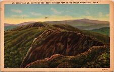Mount Mansfield Green Mountains Vermont Scenic Linen Cancel WOB Postcard picture