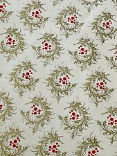 VTG CHRISTMAS WRAPPING PAPER GIFT WRAP GOLD LAUREL WREATH BERRIES GORGEOUS NOS picture