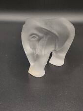 Vtg 1993 SPG FROSTED CRYSTAL GLASS STANDING ELEPHANT FIGURINE paperweight picture