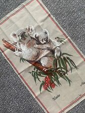Vintage Heil Australia/ Koala Tea Towel 100% Linen Excellent Condition  picture