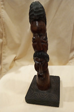 Vintage  Jamaican African Hand Carved Ironwood Head Beard Pipe 15” picture