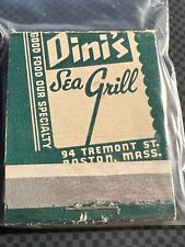 VINTAGE MATCHBOOK - DINI'S SEA GRILL - 94 TREMONT ST, BOSTON, MA - UNSTRUCK picture