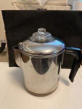 Vintage Revere Ware 1801 Copper Bottom Stove Top Coffee Percolator 4 Cup picture