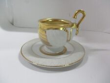 Vintage RPM Royal Porzellan Manufaktur Gilded Porcelain Swan Cup & Saucer picture