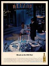 1961 Seagram's Extra Dry Gin Martini Candlelight Dinner Polar Bear Rug Print Ad picture