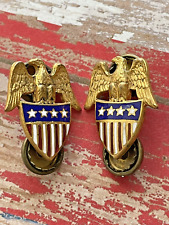 Post WWI US Army 4 Star General Aide De Camp Insignia Set RARE Shirt Collar Size picture