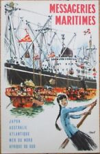 Messageries Maritimes 1950s French Ship Line Advertising Postcard, Japan Asia picture