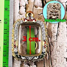 Blank Empty Frame Case Gold 24k Micron Diamond Color Parn 3cm Thai Amulet #16638 picture