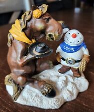 Elmer Building A Snowman Horse Figurine Limited Edition Montana Silversmiths picture