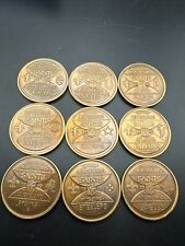 Saints Antique Bronze LOT of 9 Mardi Gras Doubloon Token Medal 1969 NFL picture