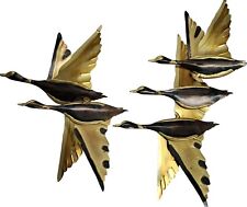 MCM Vintage Metal Flying Geese Birds Retro Hanging Wall Decor 2 Piece Set Lodge picture
