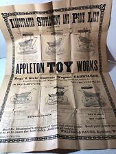 b APPLETON TOY WORKS Supplement & Price List WALTERS & BAUER Wisc Late 1800's picture