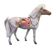 Vintage Totsy Velvet Flocked Horse White Appaloosa Colorful Blank No Feather picture