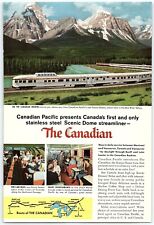 1950s CANADIAN PACIFIC THE CANADIAN SCENIC DOME STREAMLINER PRINT AD Z6038 picture