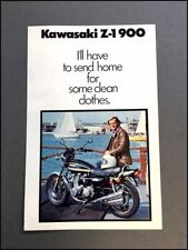 1975 Kawasaki Z-1 Z1 900 Motorcycle Bike Vintage Sales Brochure Folder picture