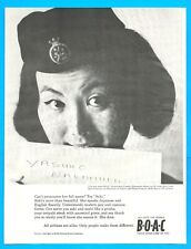 1963 British Overseas Airways BOAC vintage PRINT AD Japanese stewardess airline picture